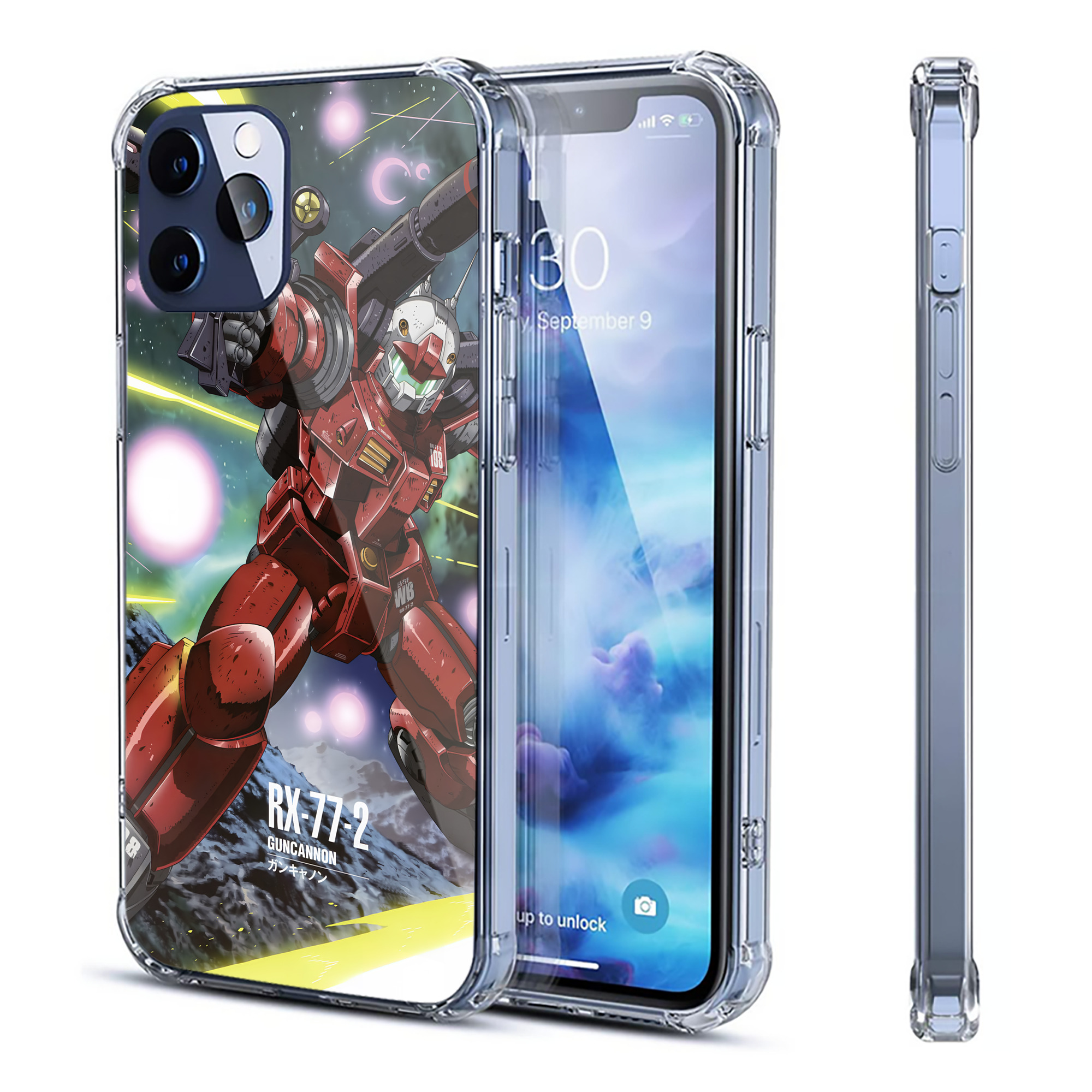 （画像用） 機動戦士ガンダム Mobile Suit Gundam 【iPhone 12シリーズ対応】透明スマホケース（クリアソフトケース）